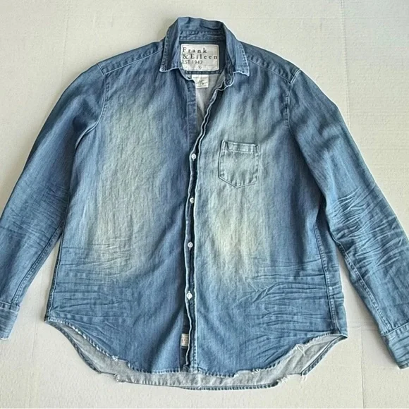 Frank & Eileen Stonewashed Indigo Denim Shirt - Picture 1 of 11